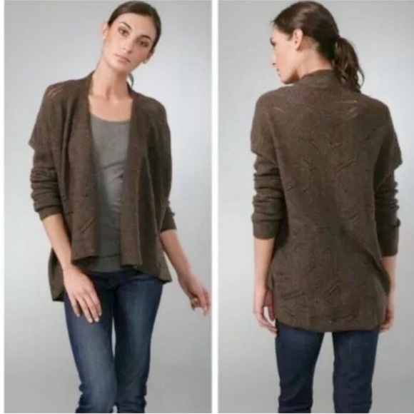 Vince Drop Needle Shrug Yak Wool Cardigan Sweater - Picture 4 of 10